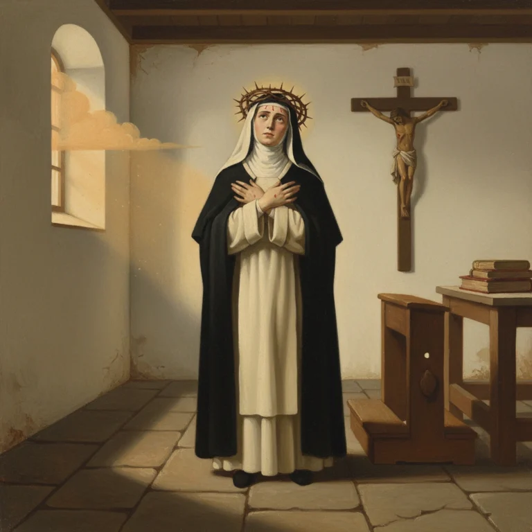 Santa Catalina de Siena vistiendo su hábito típico de monja