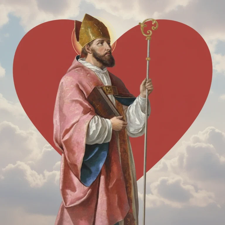 San Valentín en un fondo de corazón sobre cielo nuboso