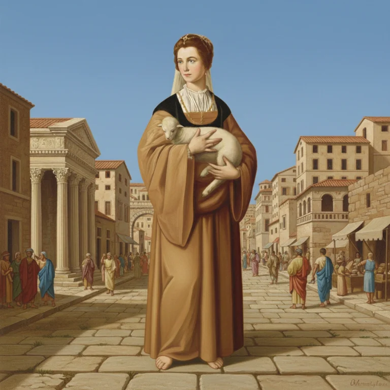 Santa Inés sosteniendo un cordero